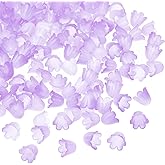 PATIKIL 0.3x0.4 Frosted Flower Beads, 300Pcs Acrylic Flower Bead Caps for Bracelets, Earrings, Necklaces, Jewelry Making and DIY Crafts, Lilac Purple