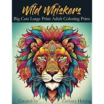 Amazon.com: Wild Whiskers: Big Cats Large Print Adult Coloring ...