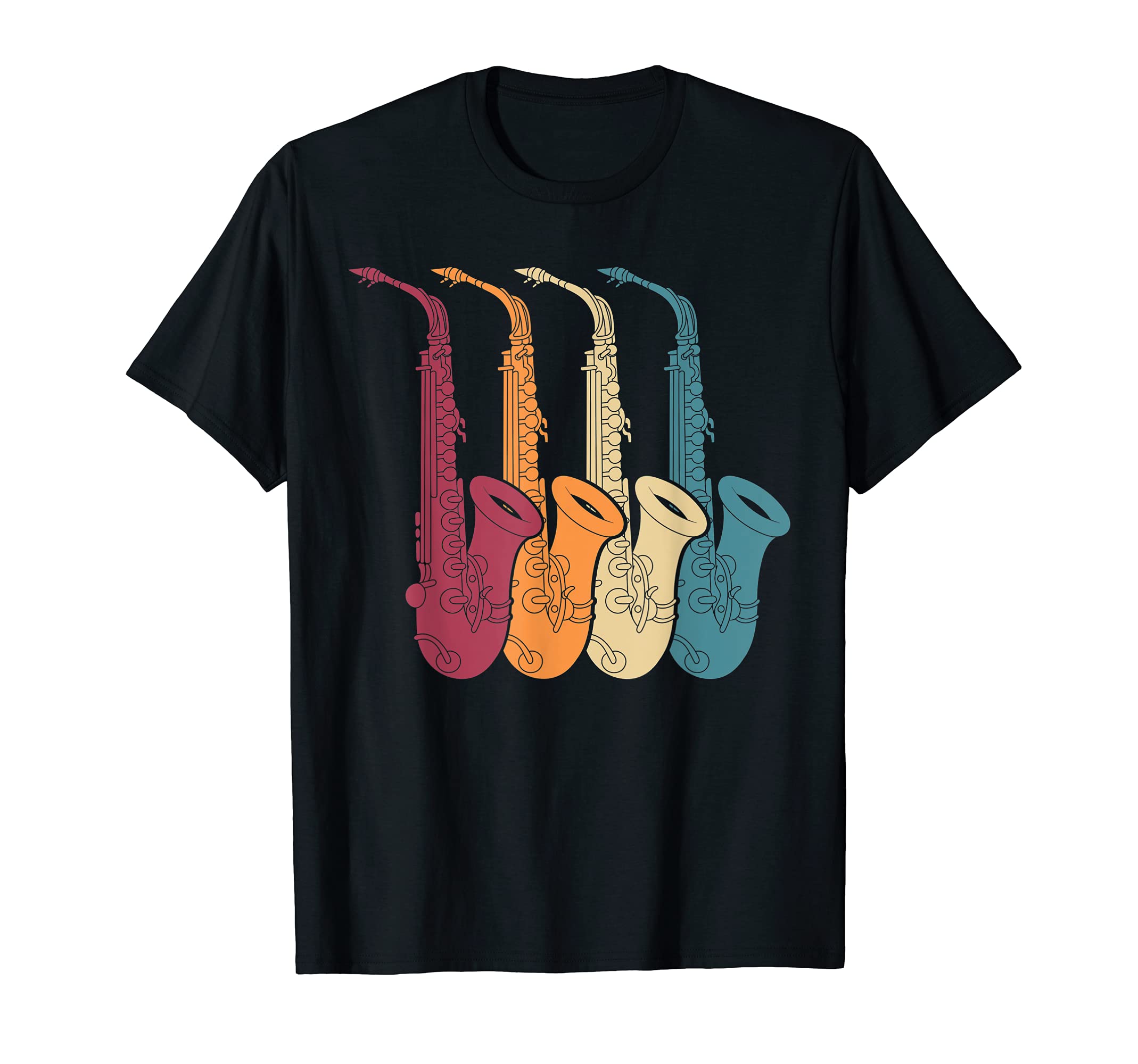 Retro Saxophonist Musical Instrument Jazz Music Saxophone T-Shirt