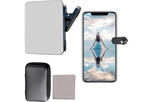 CREATIVECHEF Smartphone Camera Mirror Reflection Clip Kit, 2023 Portable Adjustable Phone Camera Mirror Reflection for Outdoor Travel and Pro Photography, Mirror Reflection for Phone Camera (Balck)