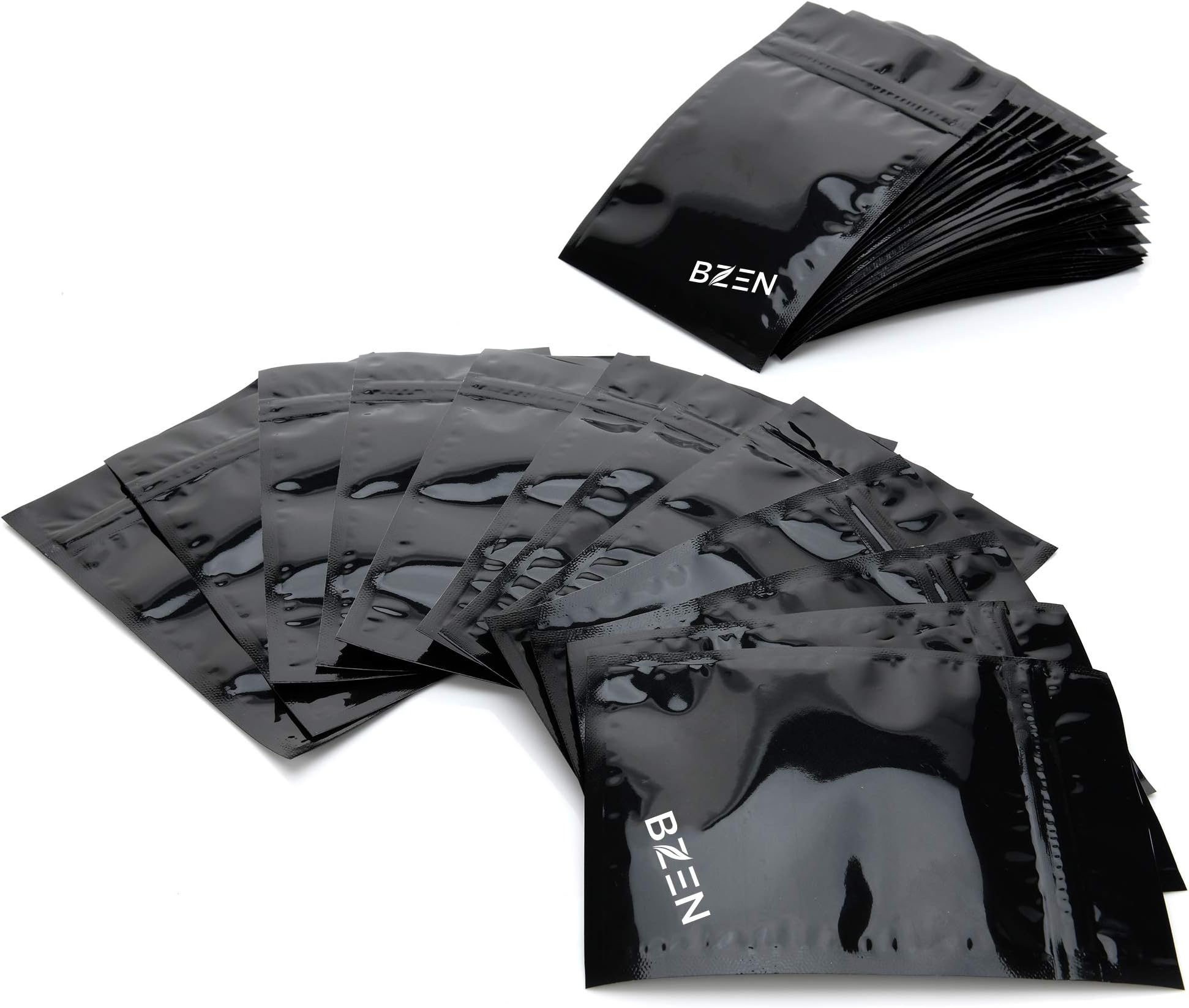 Pack of 40 Premium Smell Proof Plastic Bags 4 x 6 Inches. Zip Lock Resealable and Reusable. Keeps Odors Locked Inside. Moisture Resistant. Preserves Teas, Coffee, Herbs, Spices Fresh for Months