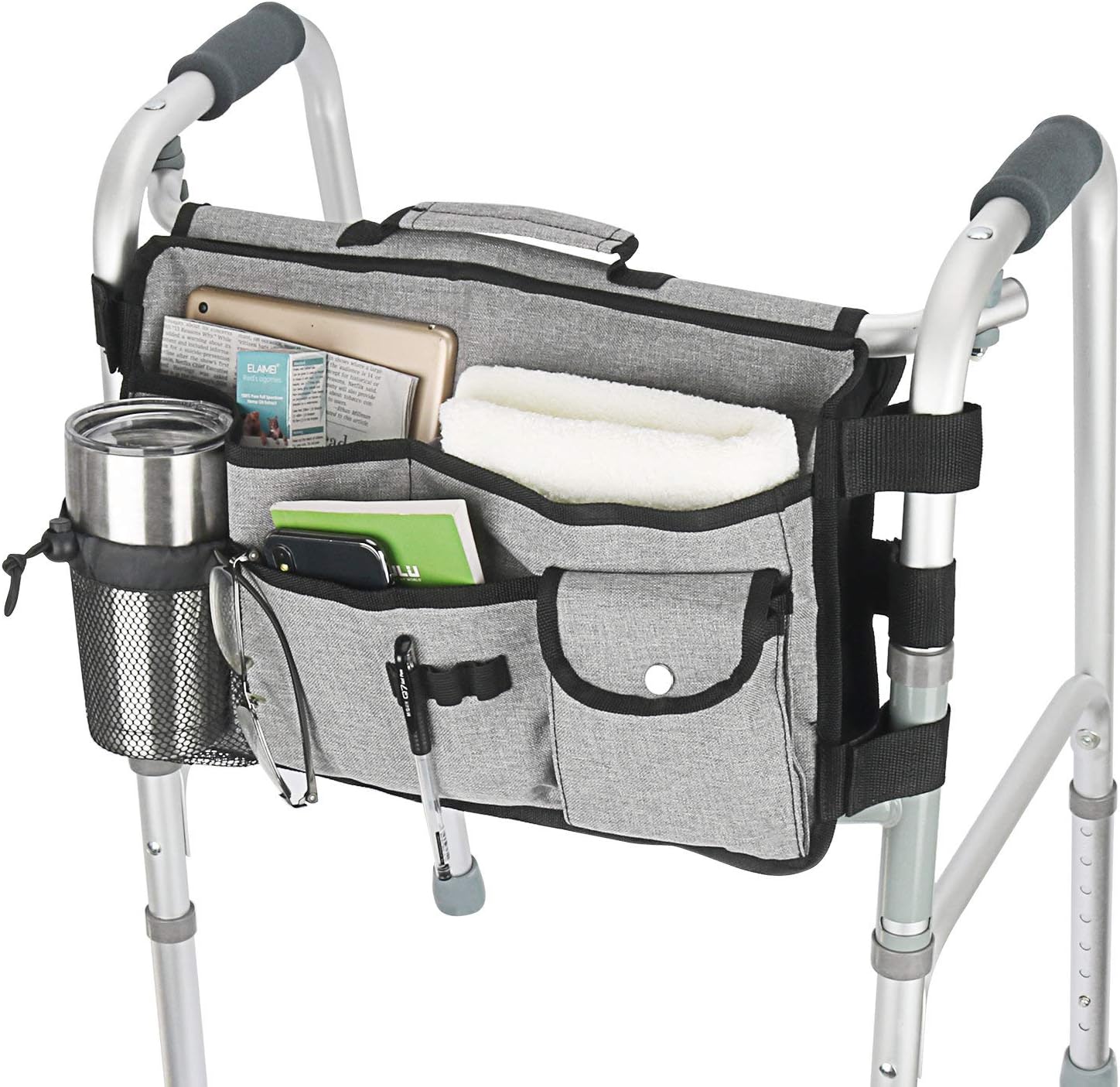 Double Sided Walker Bag, Walker Organizer Pouch Tote for