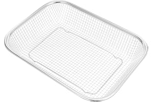 JOINPAYA Stainless Steel Drain Basket for Kitchen Sink, Medium 30x22x6cm Rectangular Colander, Fine Mesh