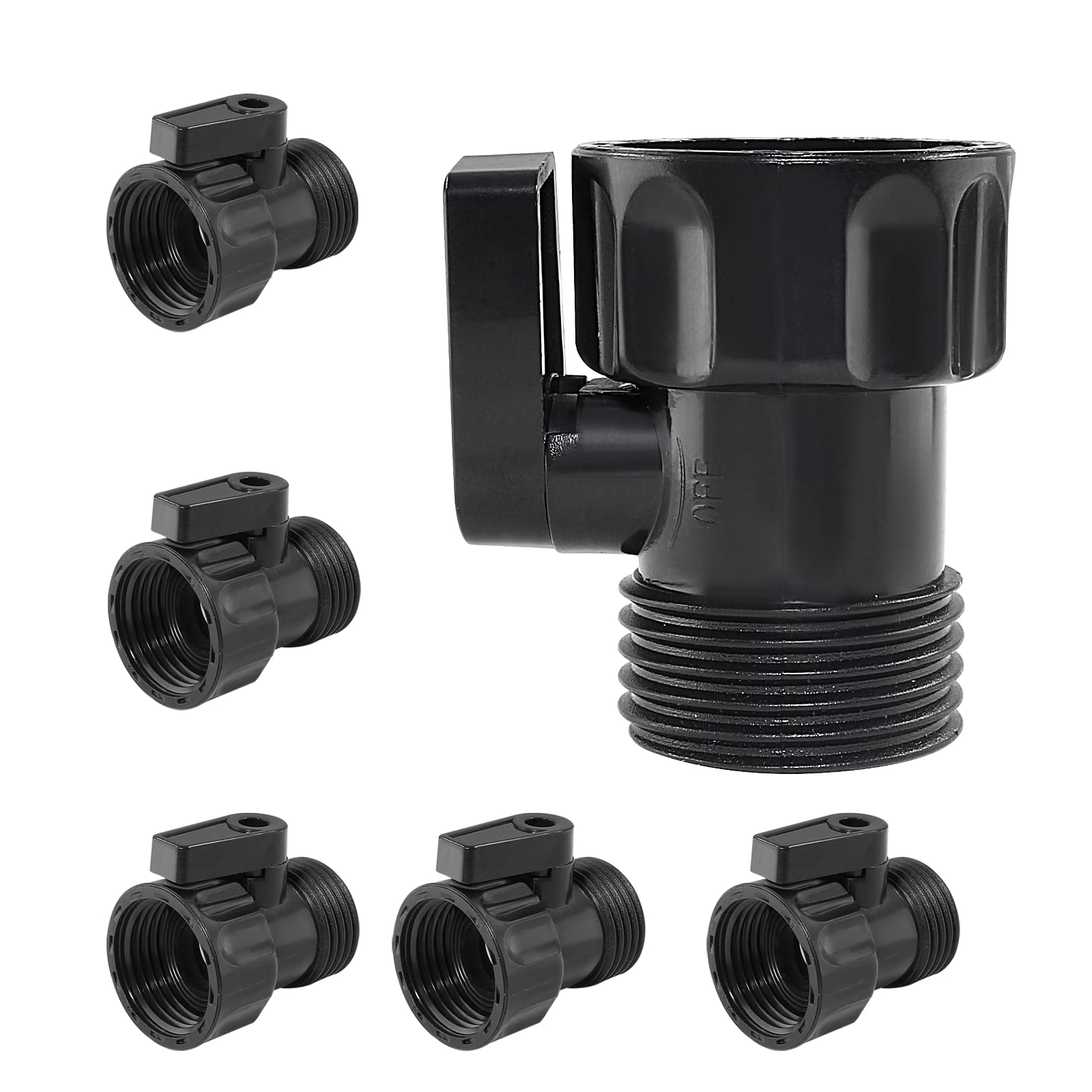 Photo 1 of Rierdge Plastic Garden Hose Shut Off Valve, 6 Pack 3/4'' Standard Water Shutoff Valve Shut-Off Ball Valve Standard Thread Connector Coupling