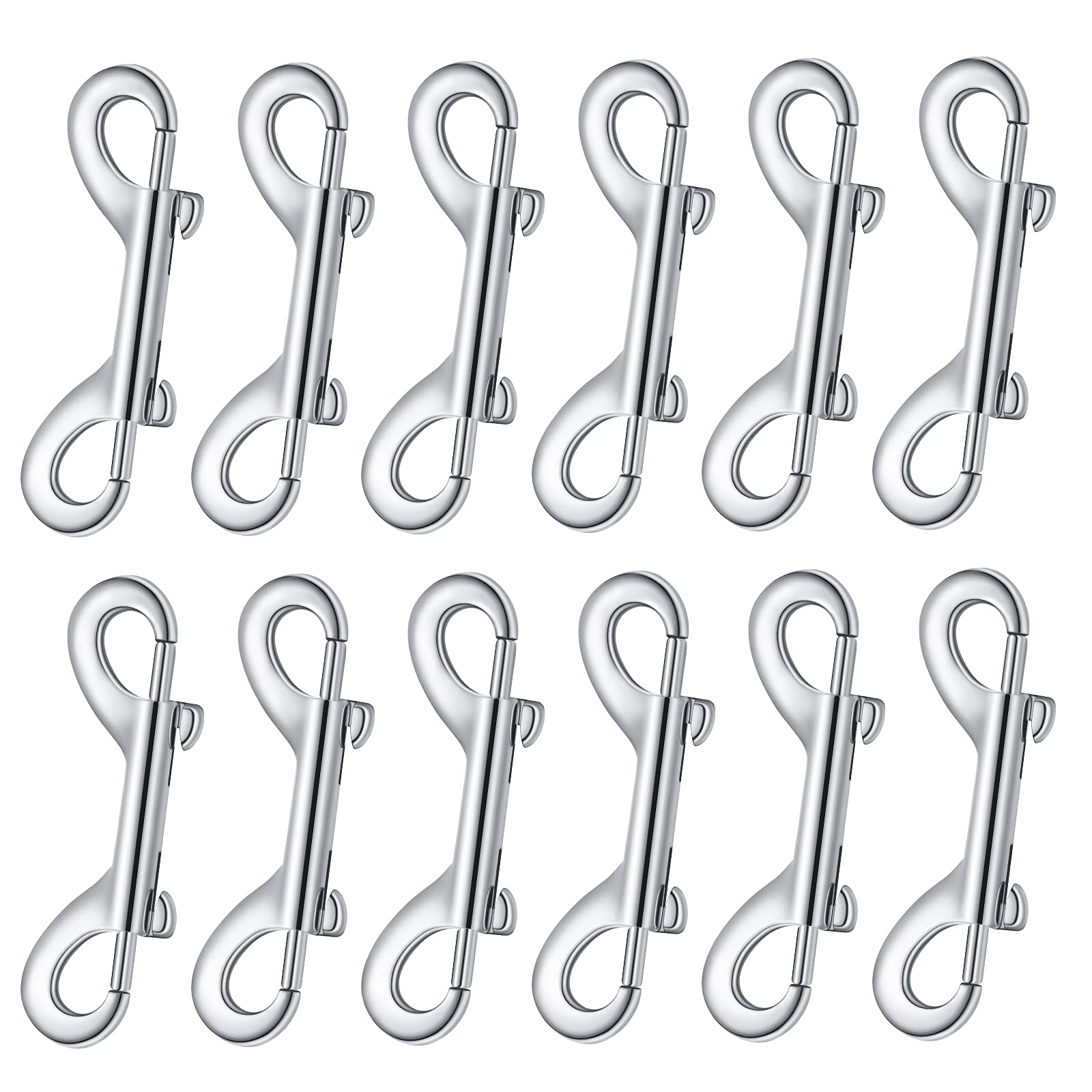 Photo 1 of 12 Pieces Double Ended Bolt Snaps Hook Zinc Alloy Double Trigger Clips Home Pet Accessory for Linking Dog Leash Collar Leash Key Chain Horse Tack Pet Sling Feed Buckets (2.75 Inch)