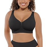 FeelinGirl Seamless Everyday Bras for Women No Underwire with Wide Straps | Full Coverage, Comfy Sleep Bra, Smooth, Wide Back Bralettes, Wireless, Buttery Soft Tshirt Bra, Unlined, No Show