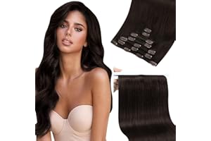 Sunny Hair Clip in Hair Extensions Human Hair Remy Hair Extensions for Women Real Human Hair Clip in Extensions Straight Dark