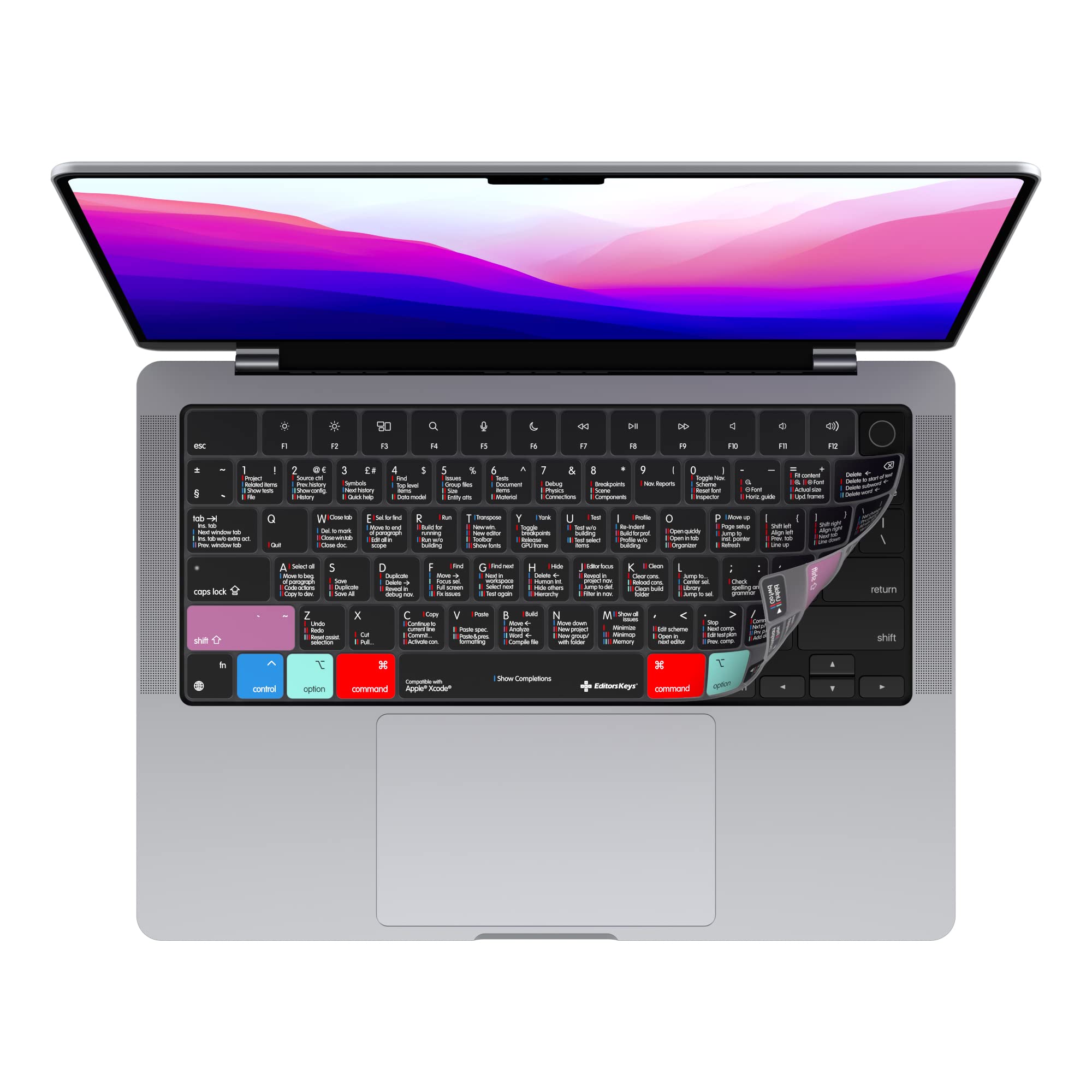 Xcode Keyboard Covers designed for MacBook Pro and MacBook Air 2022+ 13.6", 14" and 16" by Editors Keys