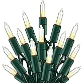 TW SHINE Warm White Christmas Lights Outdoor, 20FT 100 Count Incandescent Christmas Light Indoor, Waterproof Christmas Tree String Lights for Xmas Decorations