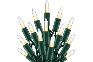 TW SHINE Warm White Christmas Lights Outdoor, 20FT 100 Count Incandescent Christmas Light Indoor, Waterproof Christmas Tree String Lights for Xmas Decorations