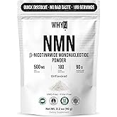 Pure NMN Powder Nicotinamide Mononucleotide Quick Dissolved NMN Supplement Powder 100% Unflavored NMN Supplement Supports NAD+ Levels Vegan Friendly Non-GMO, 90g