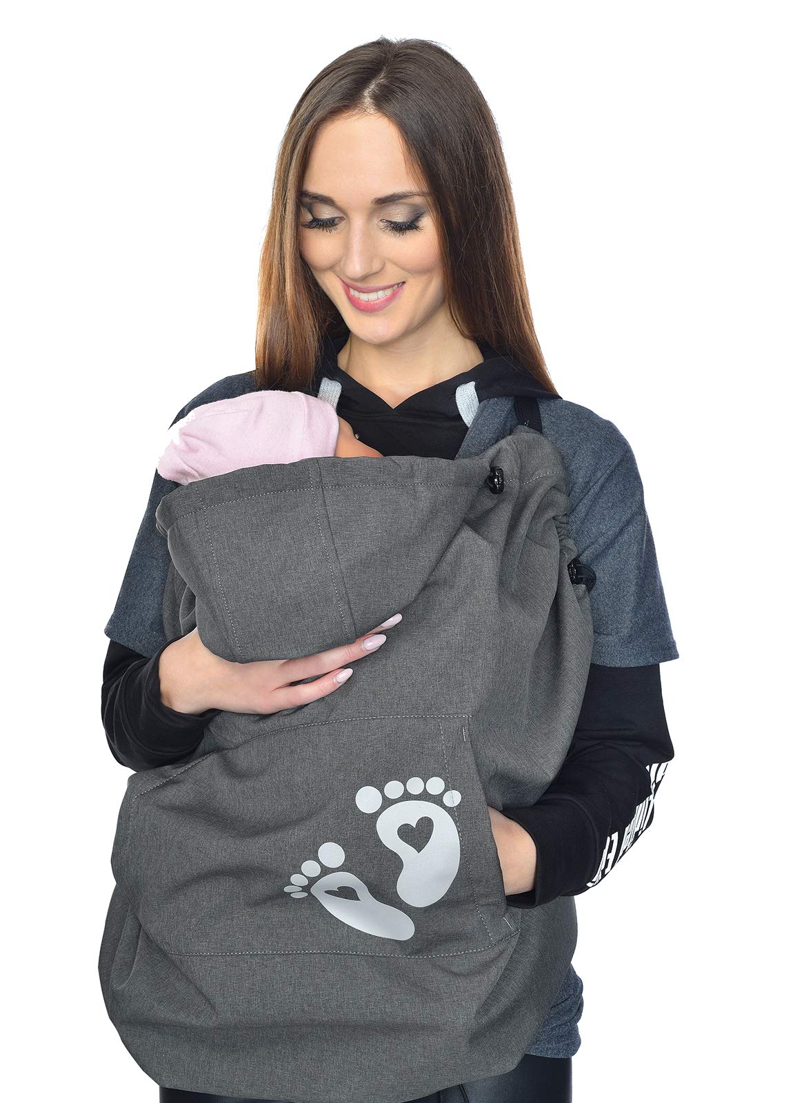 MijaCulture Softshell Warm Baby Universal Windproof Carrier Cover 4113 (Graphit/Baby 2)
