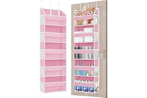 TAHAVICE 1 Pack Over The Door Storage Organizer with 5 Pockets 10 Mesh Pockets, 44 lbs Weight Capacity Door Hanging Organizer