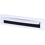 Internal Letter Box Draught Excluder Cover With Brushes & Flap - White PVC