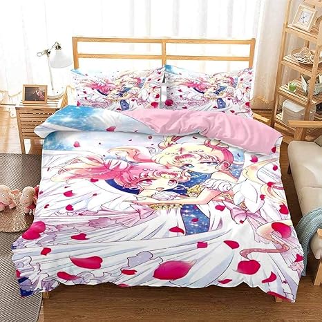 Amazon ベッドシーツセット 残りの人々のために印刷された美少女戦士セーラームーンとフェード耐性適した4ピース Size 60inch 寝具カバーセット オンライン通販
