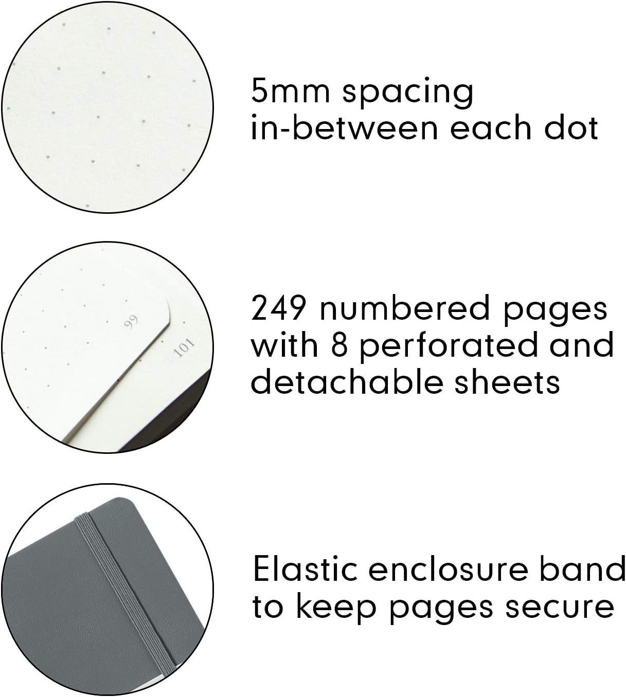 LEUCHTTURM1917 344784 Notebook Medium (A5), 249 Numbered Pages, Dotted, Anthracite - Image 3