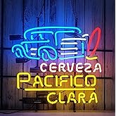 Handmade Real Glass Neon Tube Beer Pacifico Clara Cerveza Woodie Wagon Neon Signs For Home Bar Man Cave Pub Store Restaurant Wall Decor Artwork Wedding Decor Neon Birthday Party Gifts 24 X 20 Inches