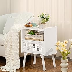 Lerliuo Rattan Nightstands set of 2 with Charging