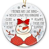 Tiny Detalles Friendship Christmas Ornaments 2025, Funny Friends Gifts for Hanging Christmas Decorations, Cute Friendship Ornaments for Women, Sisters, Double Sided Ceramic Ornament, Bestie Gifts