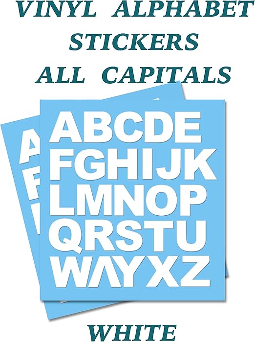 2 x Set of Big White Letters Full Alphabet Removable Self Adhesive