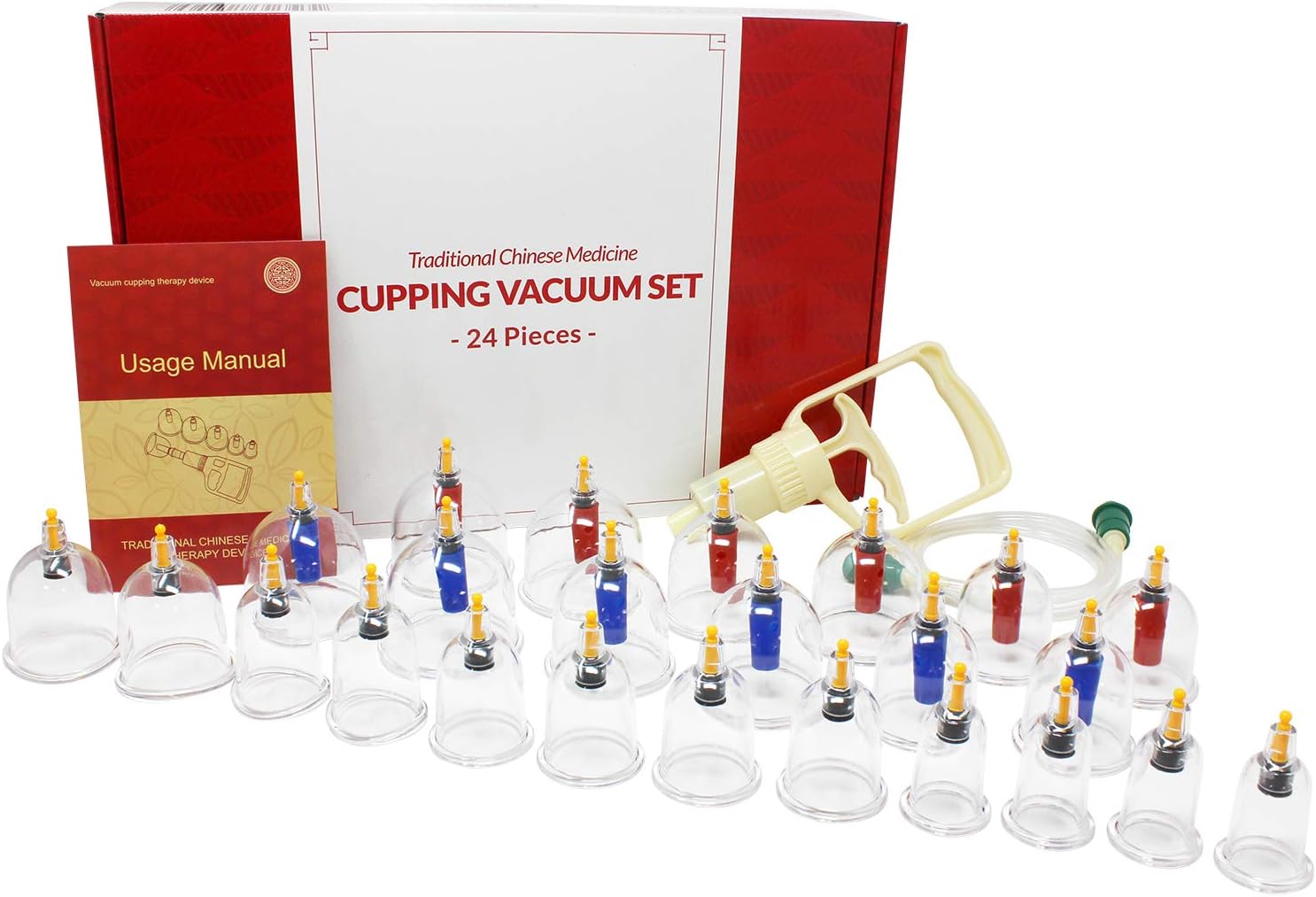 EverOne Biomagnetic Chinese Cupping Therapy Cup, Set of 24: Health & Personal Care