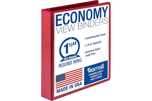 Samsill 1.5-Inch Value View Binder, Red (18553)