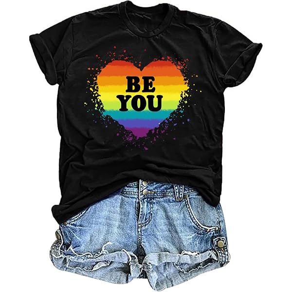 Radiate Positivity Rainbow T-Shirt For Women - Funny Graphic Tee, Cotton Blend Short Sleeve Top, Grey Large