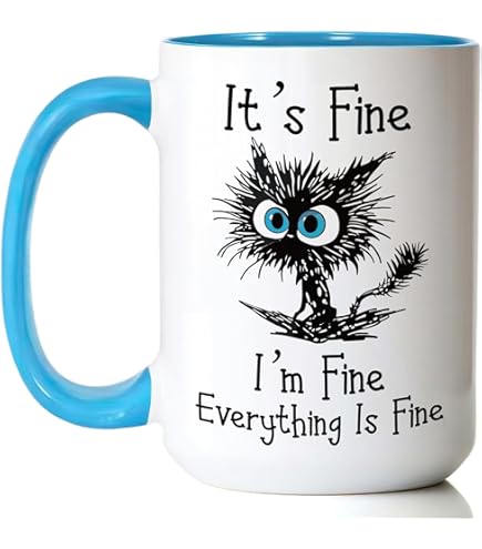 Bliss Monkey Co. Mug à Café I'm Fine Everythings – Tasse