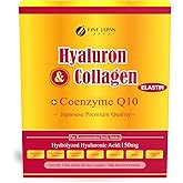 FINE JAPAN Premium Marine Collagen Powder with Hyaluronic Acid, CoQ10 & Elastin - Non-GMO - 30 Servings (210g / 7.4oz) Made in Japan