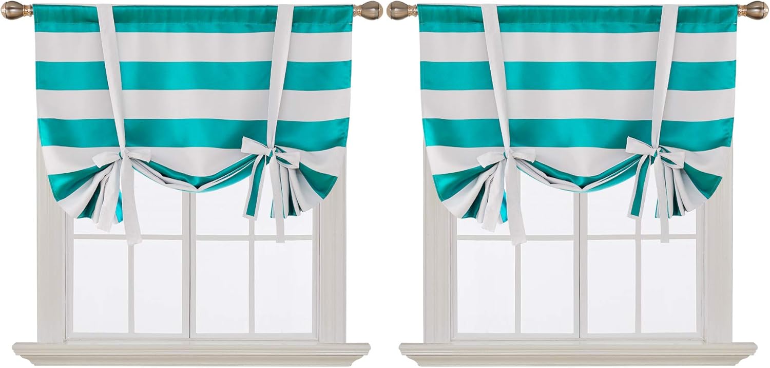 Amazon Com Deconovo Striped Room Darkening Curtains Wave Striped