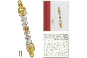 Prefdo Mezuzah Case 4.9 inches Tall Gold Plated Door Frame Decorative Crafts Gifts