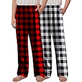 Arshiner Boys Pajama Pants 2 Pack Soft Plaid Sleepwear Kids Lounge PJ Bottoms with Pockets
