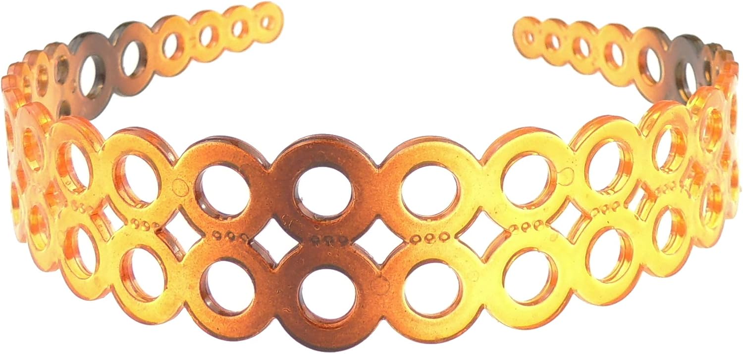 GIRLS SMALL HEAD LADIES School Uniform Birthday Party Hair Accessories Plain Plastic Wide Circles Stencil Short Long Hair Headband Alice Band Hairband (Light Tort Brown)