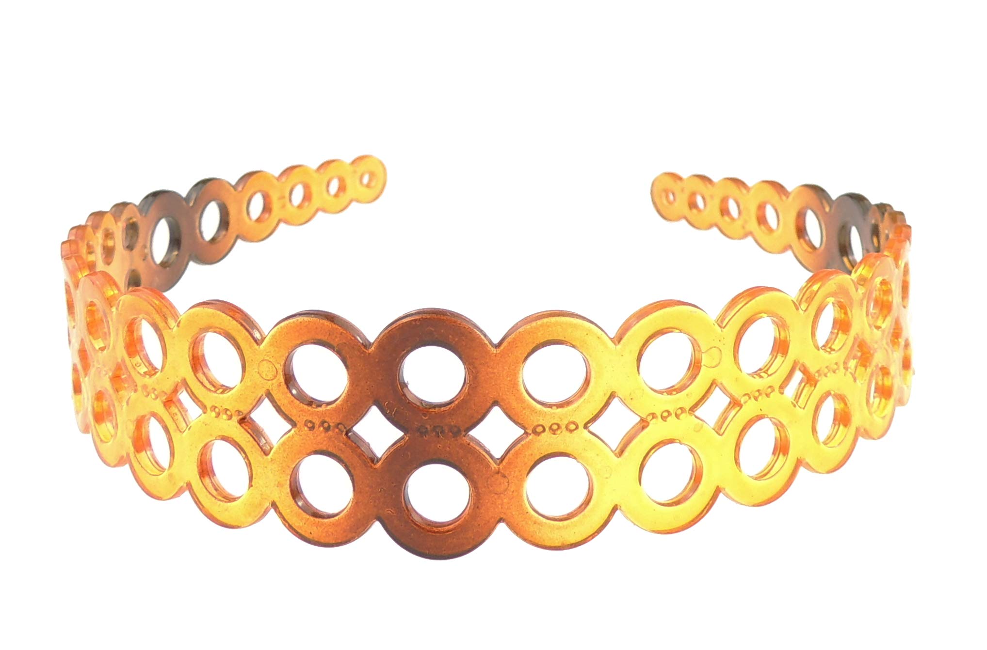 GIRLS SMALL HEAD LADIES School Uniform Birthday Party Hair Accessories Plain Plastic Wide Circles Stencil Short Long Hair Headband Alice Band Hairband (Light Tort Brown)