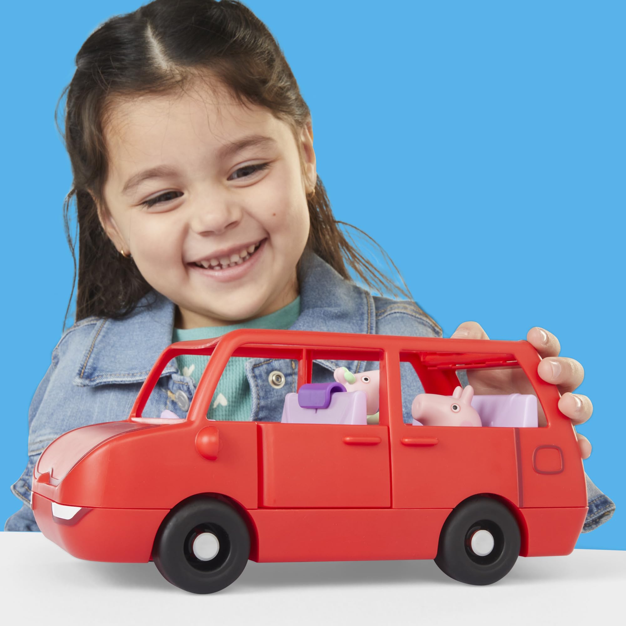 Peppa Pig Peppa's Big Family Car with 2 Figures (Fits 5), Toy Car Playset for Girls and Boys, Kids, Ages 3+