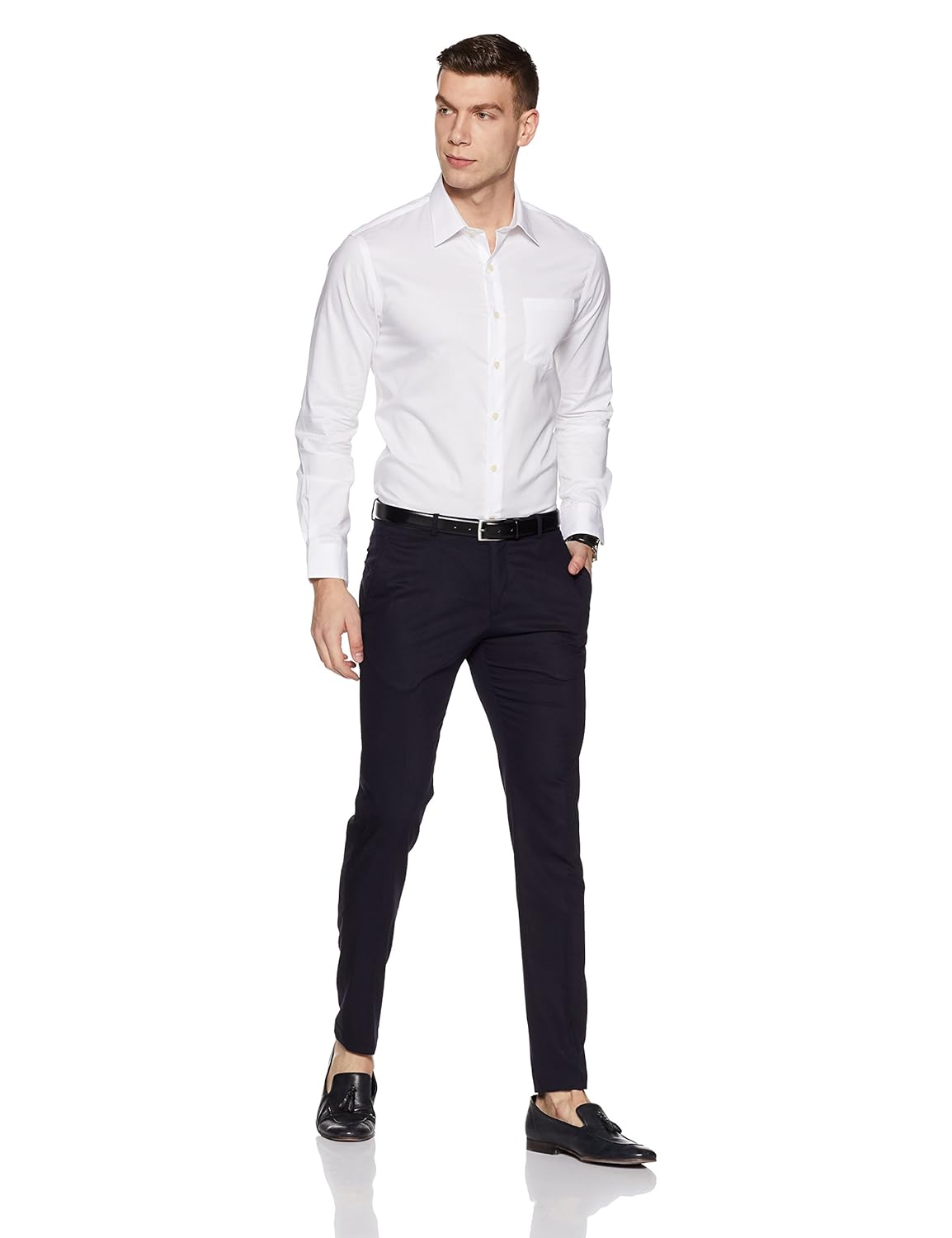 arrow men's solid regular fit cotton formal shirt