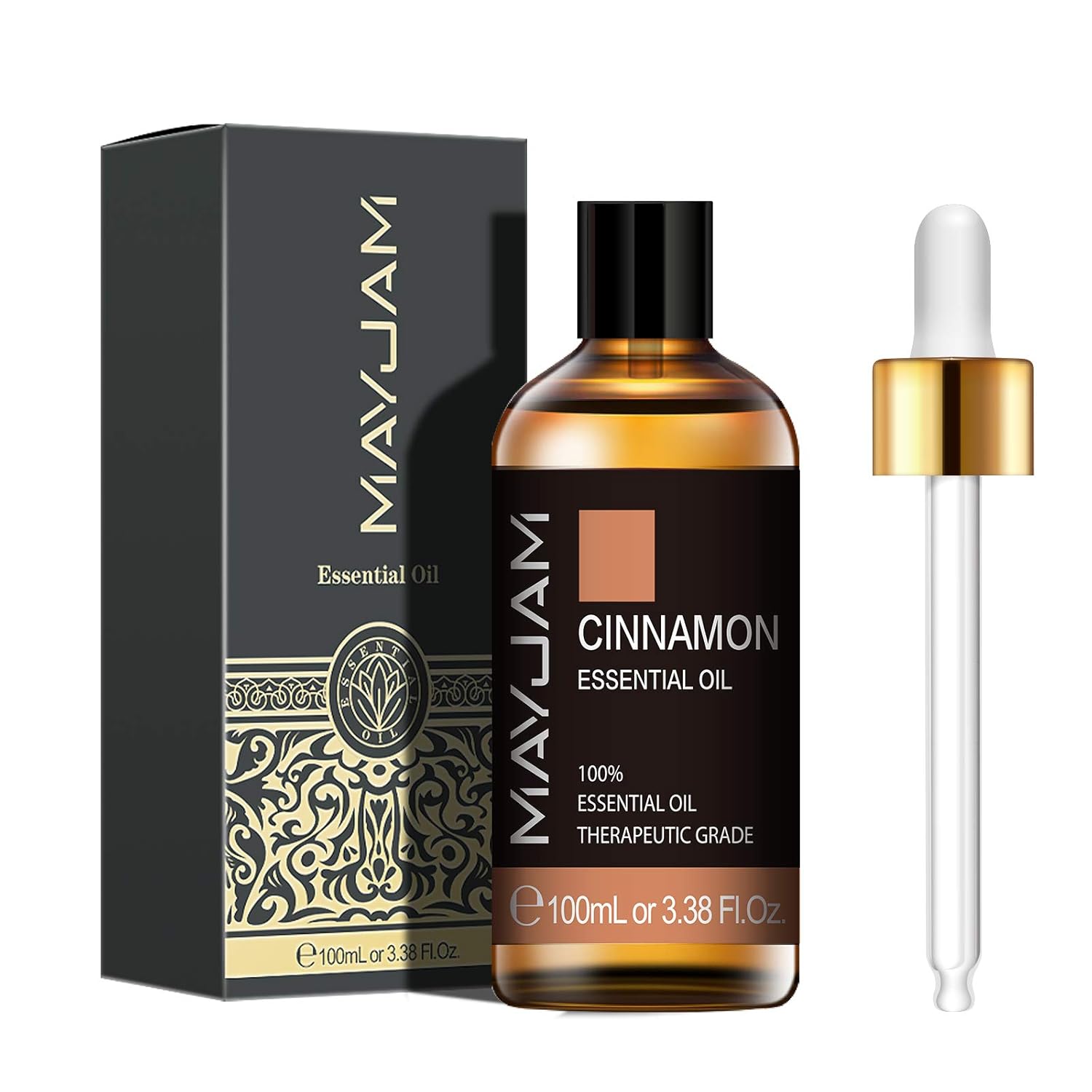 MAYJAM Cinnamon Essential Oil 100ML/3.38FL.OZ, 100% Pure Aromatherapy Oil Premium Quality Essential Oils for Diffuser/Humidifier
