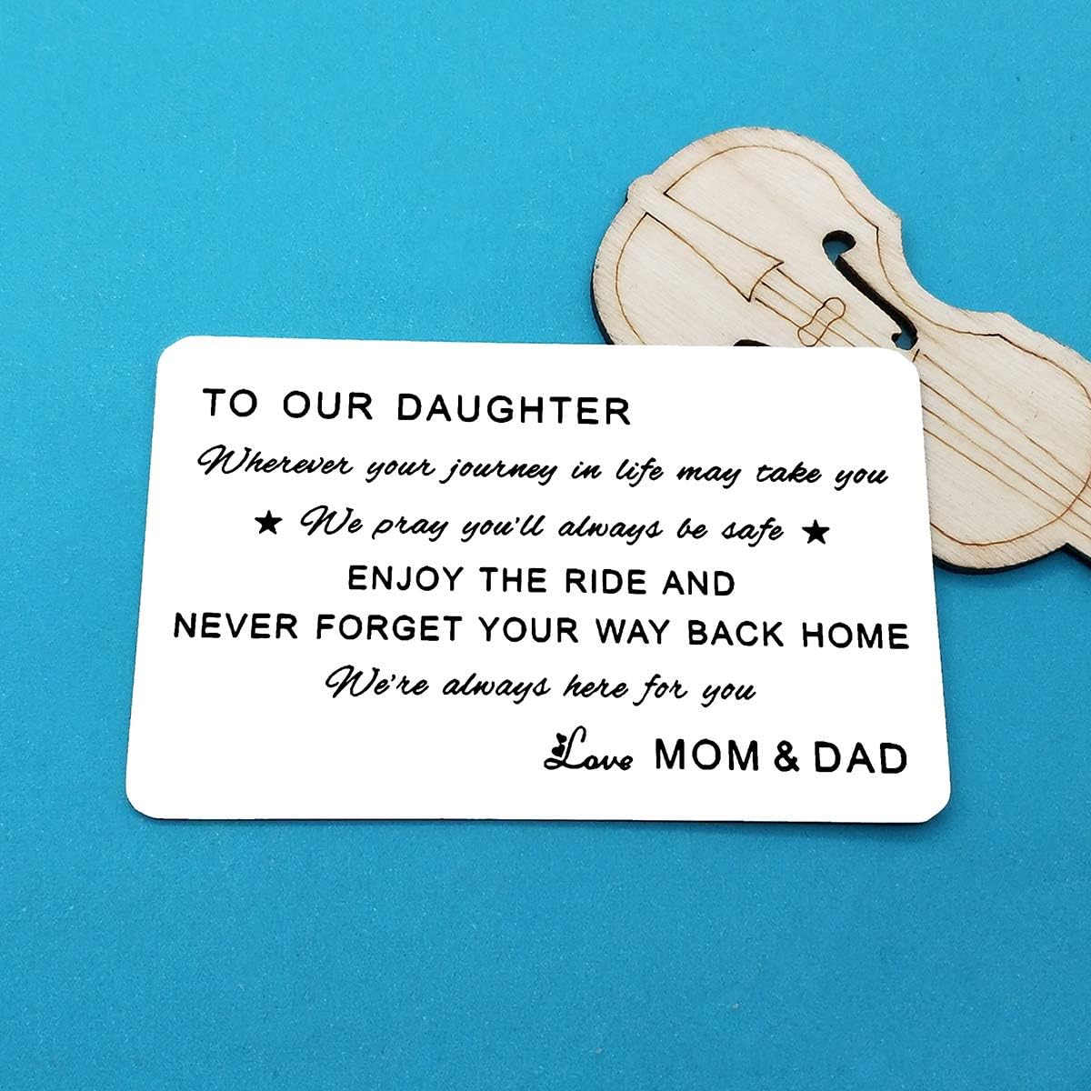 Daughter Gifts from Mom and Dad Engraved Wallet Insert Card with Inspirational Quotes Graduation Gifts for Daughter Christmas Birthday Gifts Inspirational Gifts for Women Girls - Image 4
