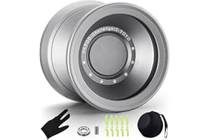 hksod Yoyo Professional Responsive Yoyo for Kids 8-12 Beginners,Unresponsive Yoyos for Adults Metal Trick Yo-Yo with Yo Yo Bearing Accessories - Grey
