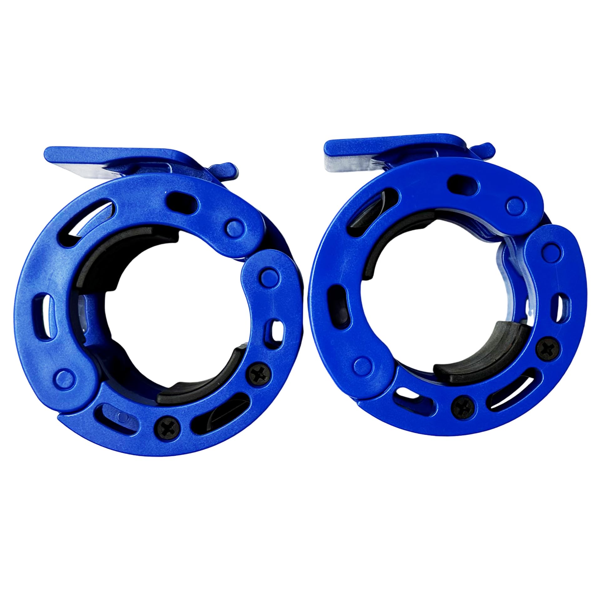 Rivotrance Clamps for 2 Inch Olympic Barbell Clips, Locking Weight Clips, Locking Weight Clips, Lockdown Weight Clamps for Weightlifting Fitness Training (Blue)