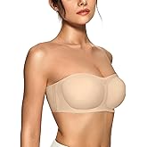 OEAK Womens Strapless Bras Push Up Bandeau Bra Non Slip Wireless Supportive Padded Bras Seamless Comfortable Tube Bra
