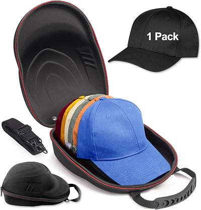 Glamgen Hat Case for 6 Baseball Caps Travel Organizer Bag w/ Extra Black Cap
