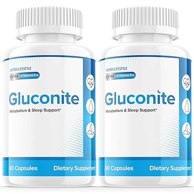 2 Pack) Gluconite Powder Blood Sugar Support Metabilezum Sleep for Diabetics Gluconate Iron Pills Extra Strength Potassium Zinc Supplement (120 Capsules)