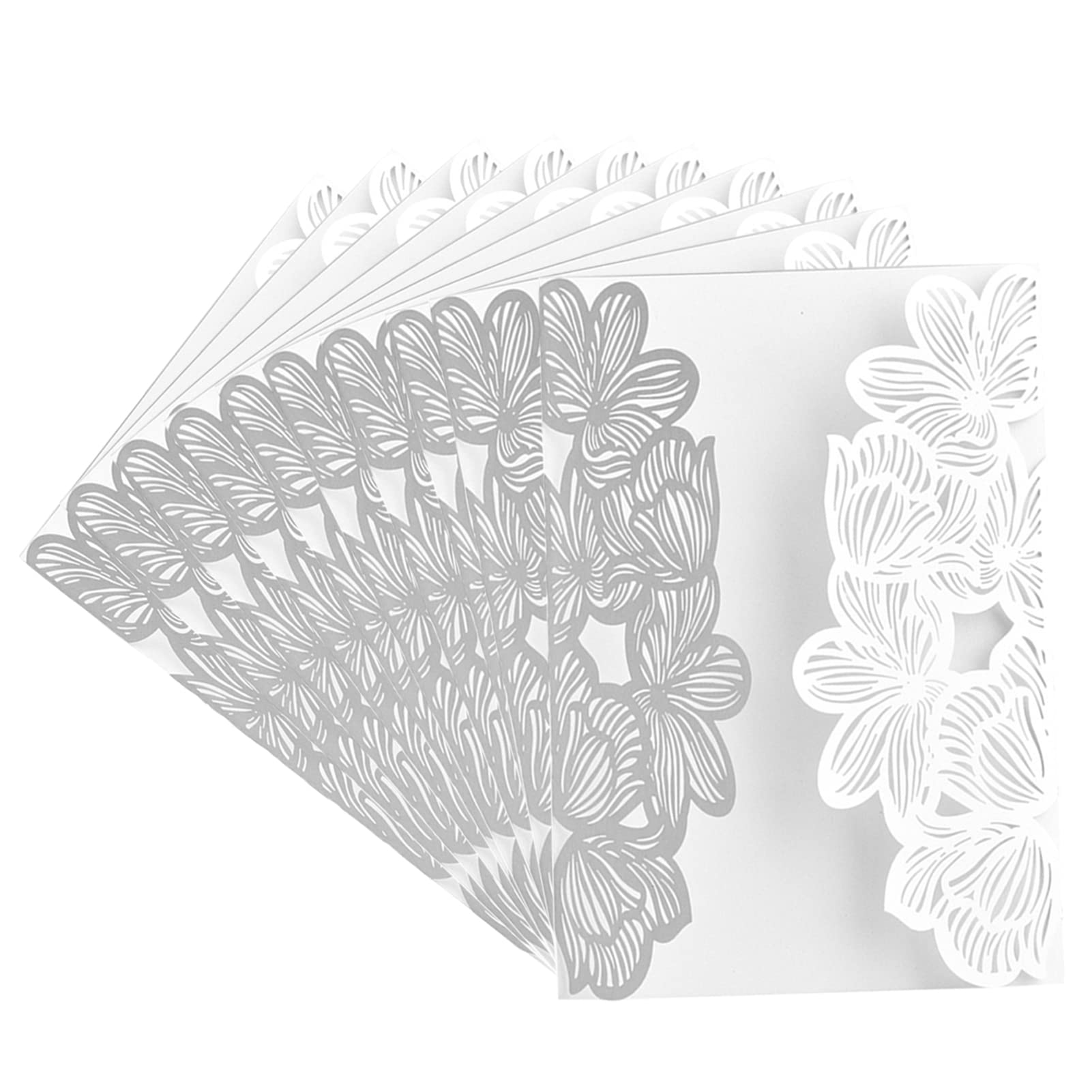 Wedding Invitation Cards,10 Pack Retro Laser Cut Floral Design Invites Pocket Wedding Party Invitations Cards with Blank Inserts Handmade Style Card for Bridal Showers,Engagement Party