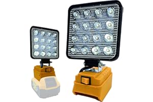 BYCZONE Cordless LED Work Light for Dewalt 20V Battery，48W 4800ML Square LED Light,Flood Light with USB&Type C Charging Port LED Light for Outdoor Camping, Hiking, Fishing, Hunting.(No Battery)
