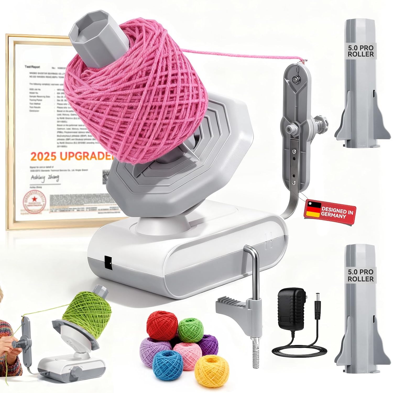 5.0 Upgraded Electric Yarn Winder【Top1 RPM German Motor】【S-Grade】 | Precision Gears】Wool Yarn Ball Winder Compact Automatic f
