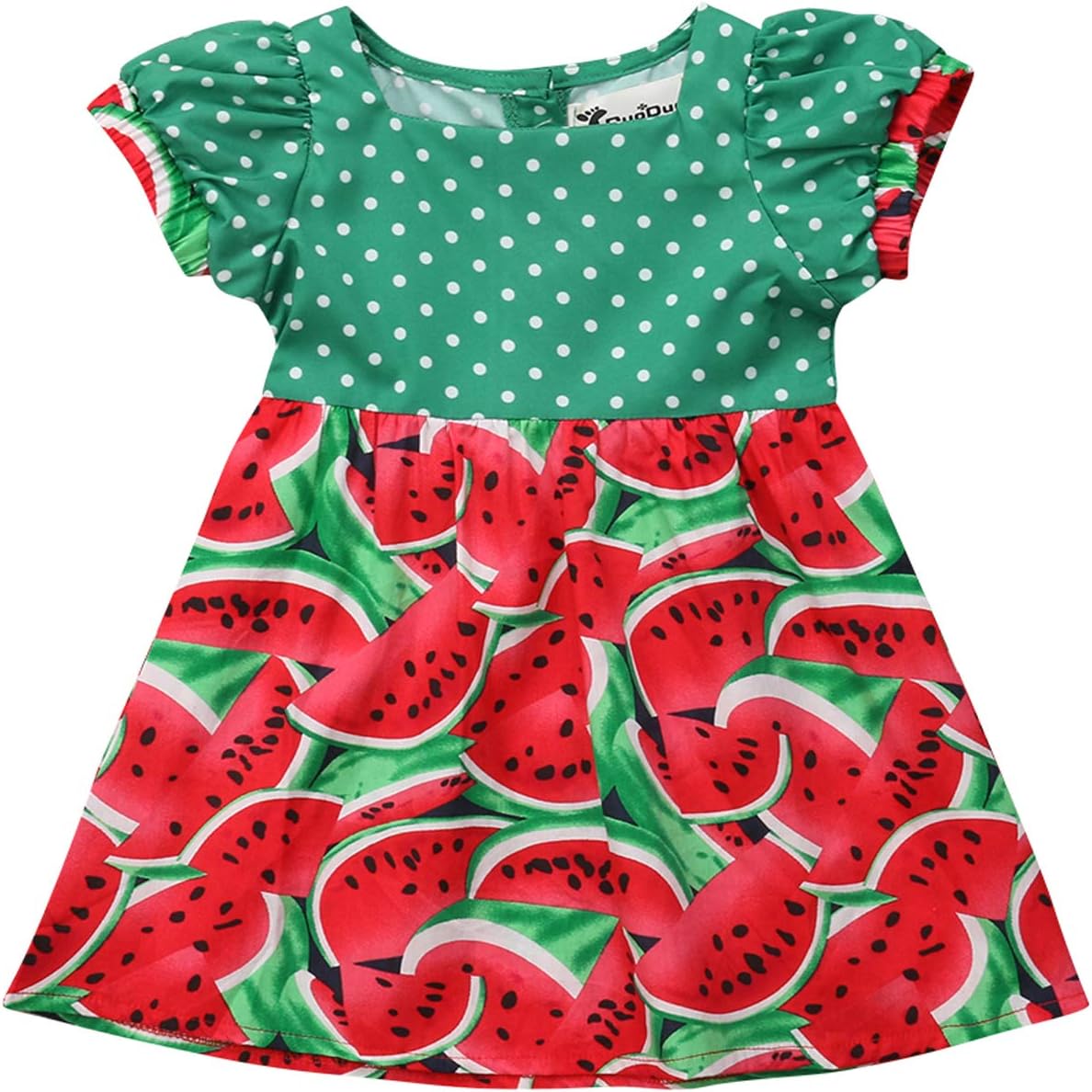 Girls Princess Dress, Baby Girl Clothes Newborn Watermelon Printed Infant Outfit Short Sleeve Princess Dress Toddlers Swing Dresses