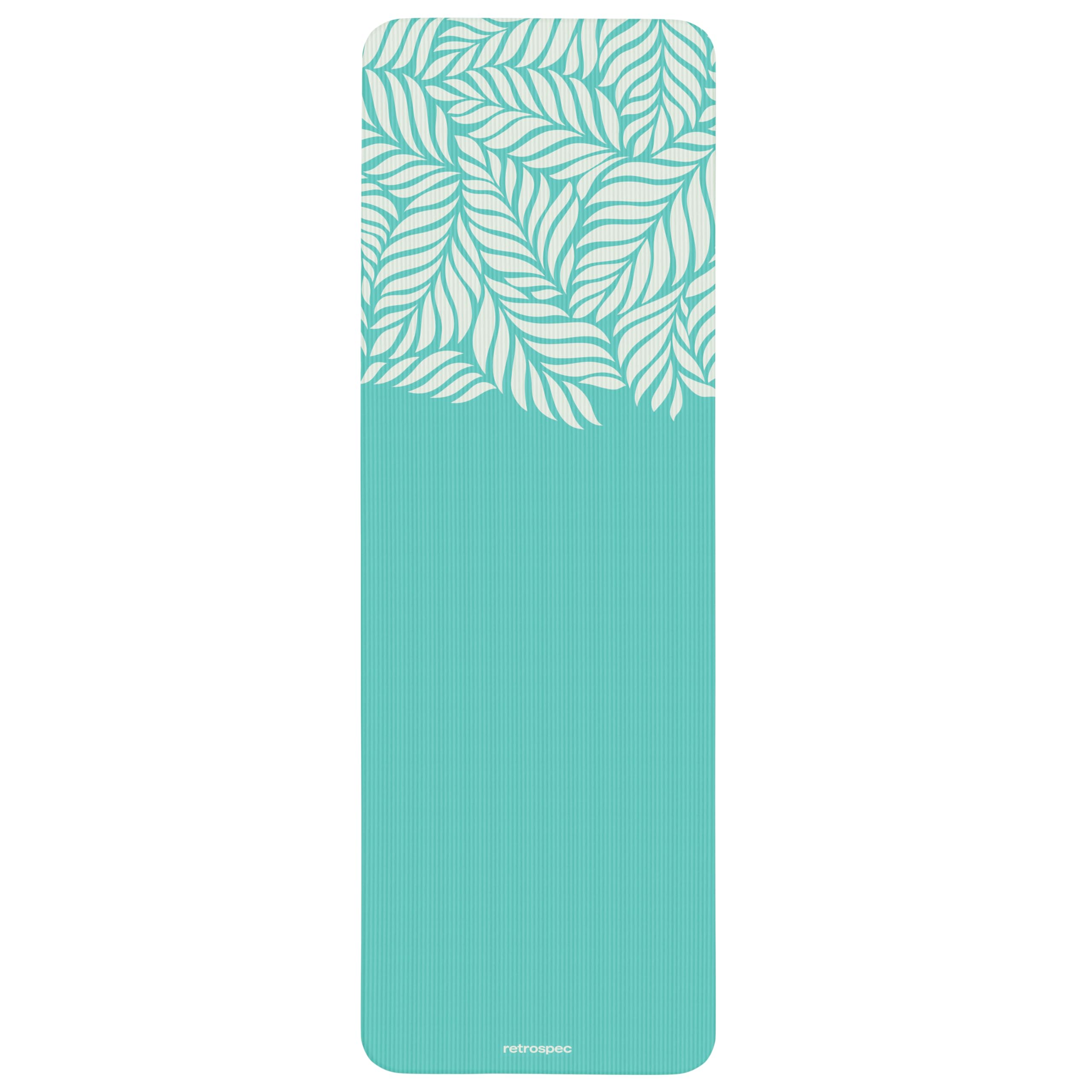 Photo 1 of (USED/FAIR) (DAMAGED) Retrospec Solana Yoga Mat 1" Thick w/Nylon Strap for Men & Women - Non Slip Exercise Mat for Home Yoga, Pilates, Stretching, Floor & Fitness Workouts - Blue Lagoon