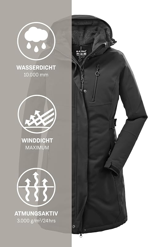 Femme Blouson Parka Imperméable Capuche KOW 165 WMN PRK