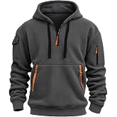 MANTORS Men's Fleece Hoodie Casual Long Sleeve 1/4 Zipper Pullover Sweatshirts
